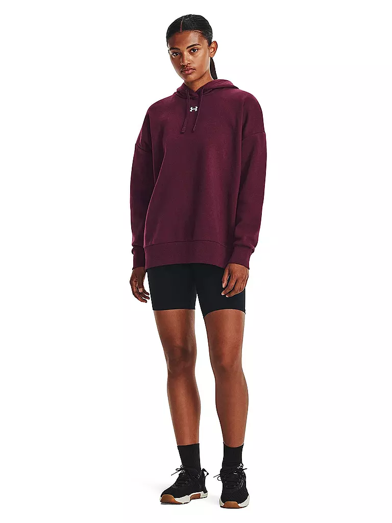 UNDER ARMOUR | Damen Hoodie UA Rival Fleece Oversized  | Rojo oscuro