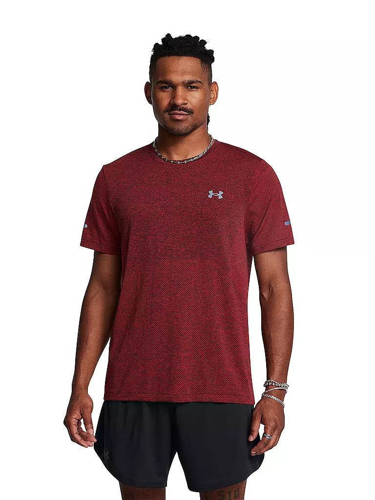 UNDER ARMOUR | Herren Fitnesshirt UA Seamless Stride | Rojo oscuro