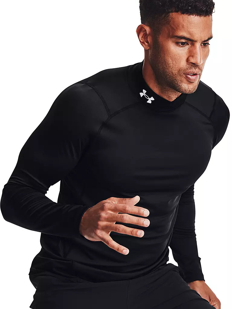 UNDER ARMOUR | Herren Fitnessshirt ColdGear® Fitted Mock | Negro
