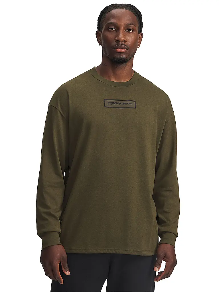 UNDER ARMOUR | Suéter para hombre UA The Rock LS Q4 ST | Oliva