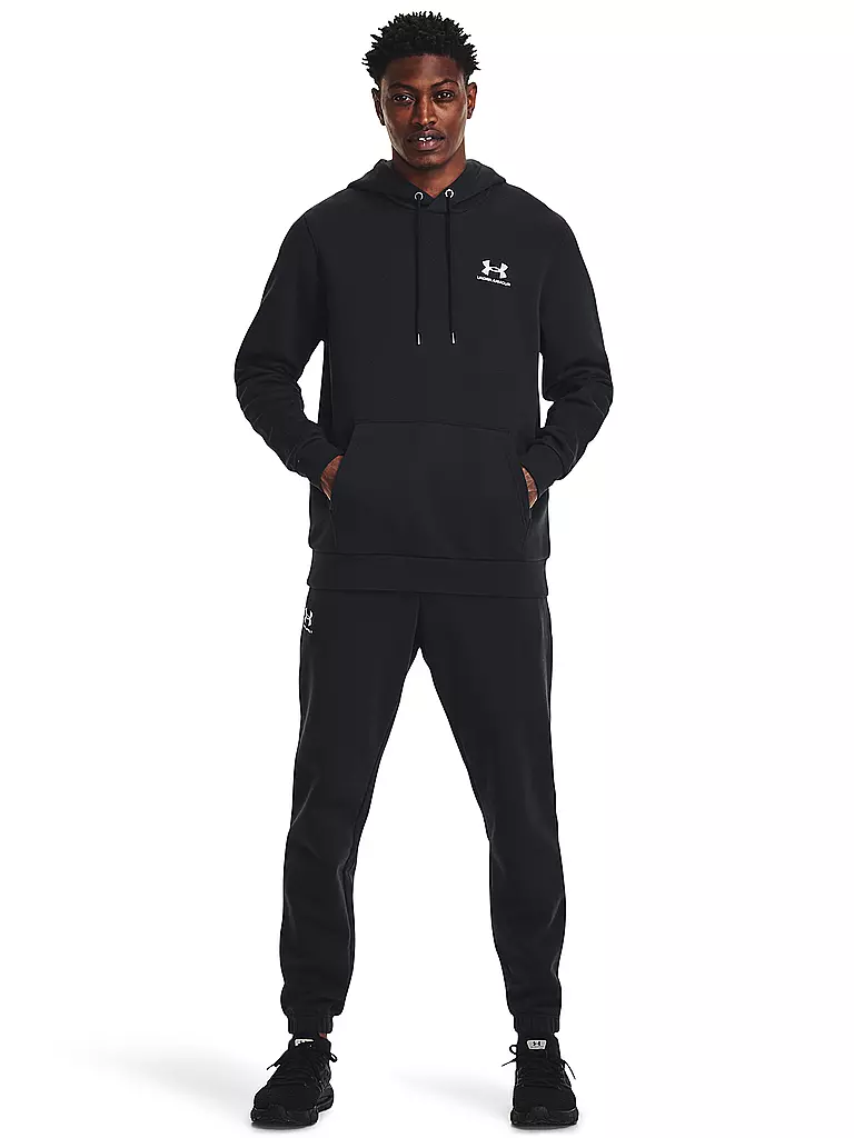 UNDER ARMOUR | Sudadera con capucha para hombre UA Essential Fleece | Negro