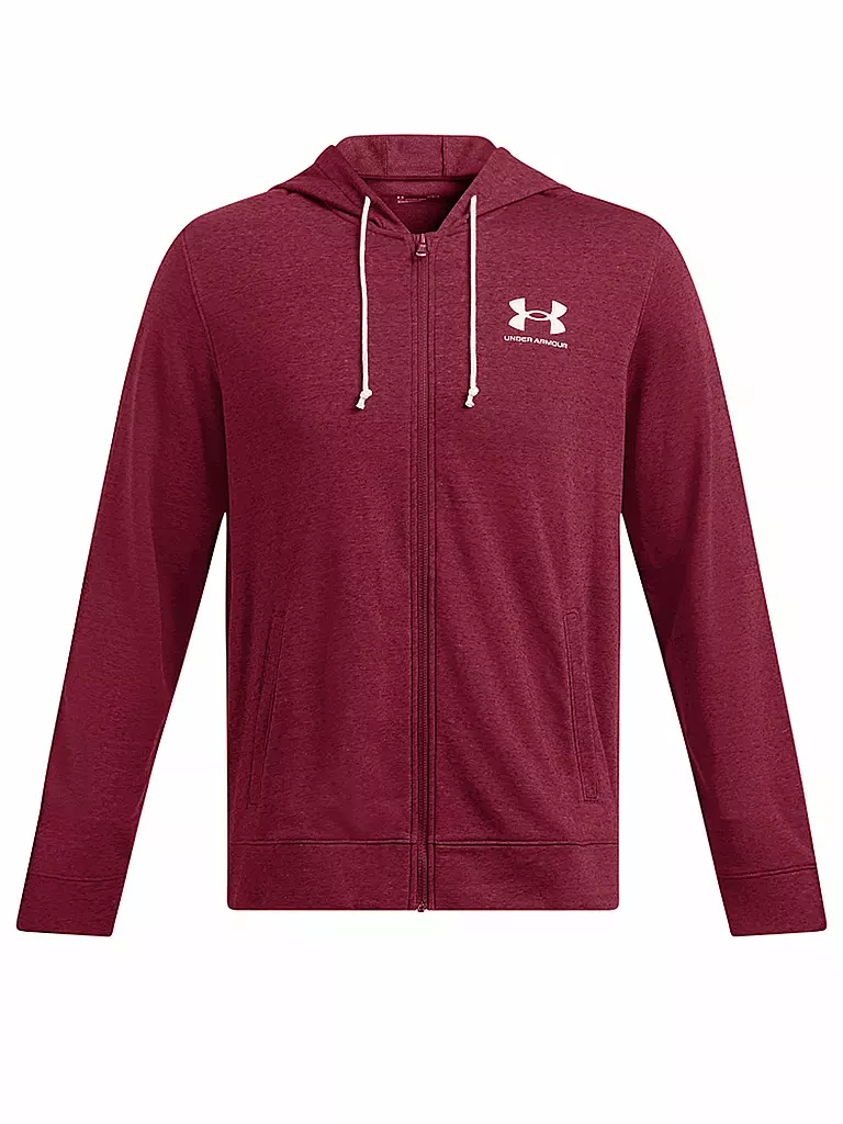 UNDER ARMOUR | Sudadera con capucha para hombre UA Rival Terry | Rojo oscuro