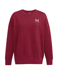 UNDER ARMOUR | Sudadera con capucha para mujer UA Essential Fleece de corte oversized | Rojo oscuro