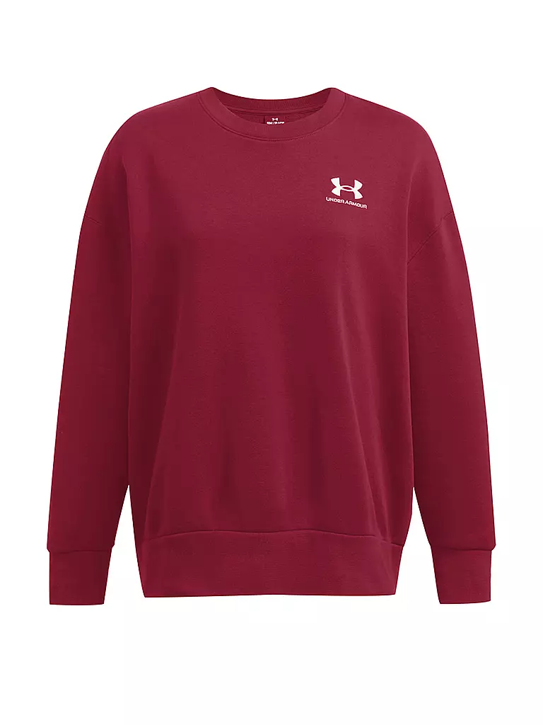 UNDER ARMOUR | Sudadera con capucha para mujer UA Essential Fleece de corte oversized | Rojo oscuro
