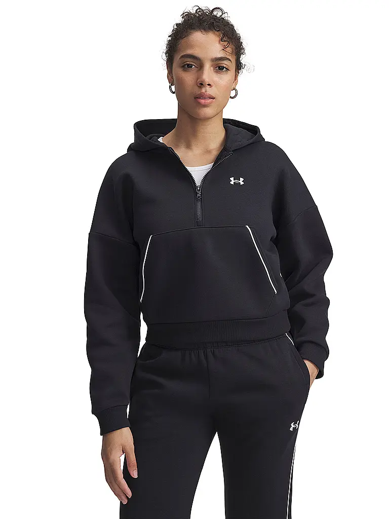 UNDER ARMOUR | Sudadera con capucha para mujer UA Rival Fleece Piped | Negro