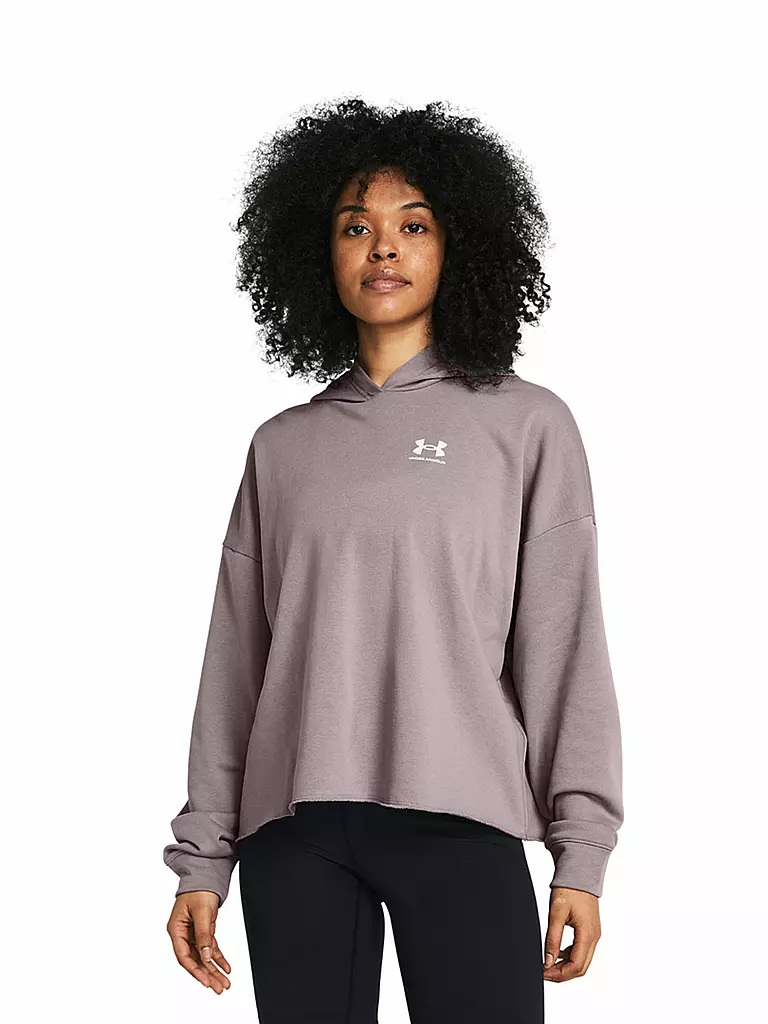UNDER ARMOUR | Sudadera con capucha para mujer UA Rival Terry Oversize | Gris