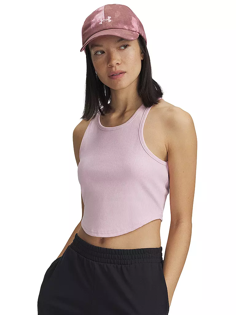 UNDER ARMOUR | Tank de mujer UA Rival RIB Crop | Rosa