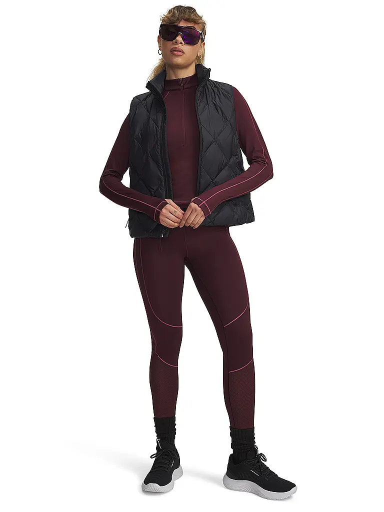 UNDER ARMOUR | Zipshirt de fitness ColdGear® para mujer | Rojo oscuro