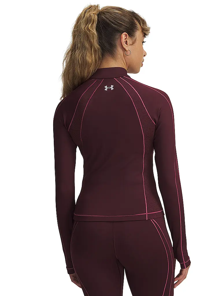 UNDER ARMOUR | Zipshirt de fitness ColdGear® para mujer | Rojo oscuro