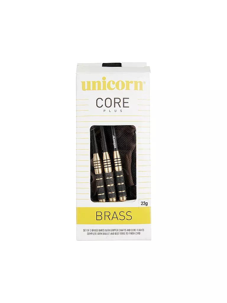 UNICORN | Dardos de punta de acero Core Plus Brass | Negro