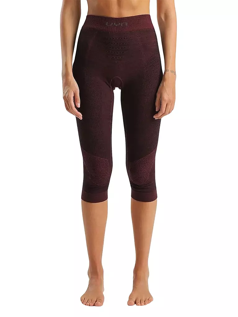 UYN | Pantalones interiores 3/4 de merino medio Fusyon Biotech para mujer | Rojo oscuro