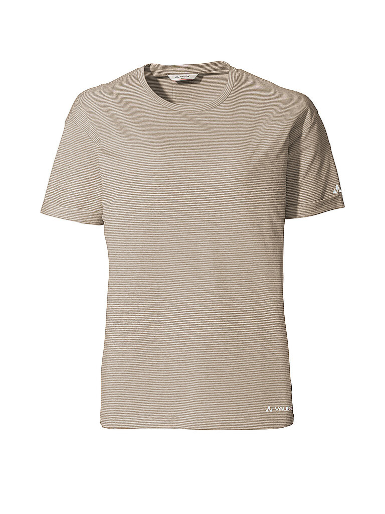 Camiseta funcional de mujer Mineo Streifen beige 40