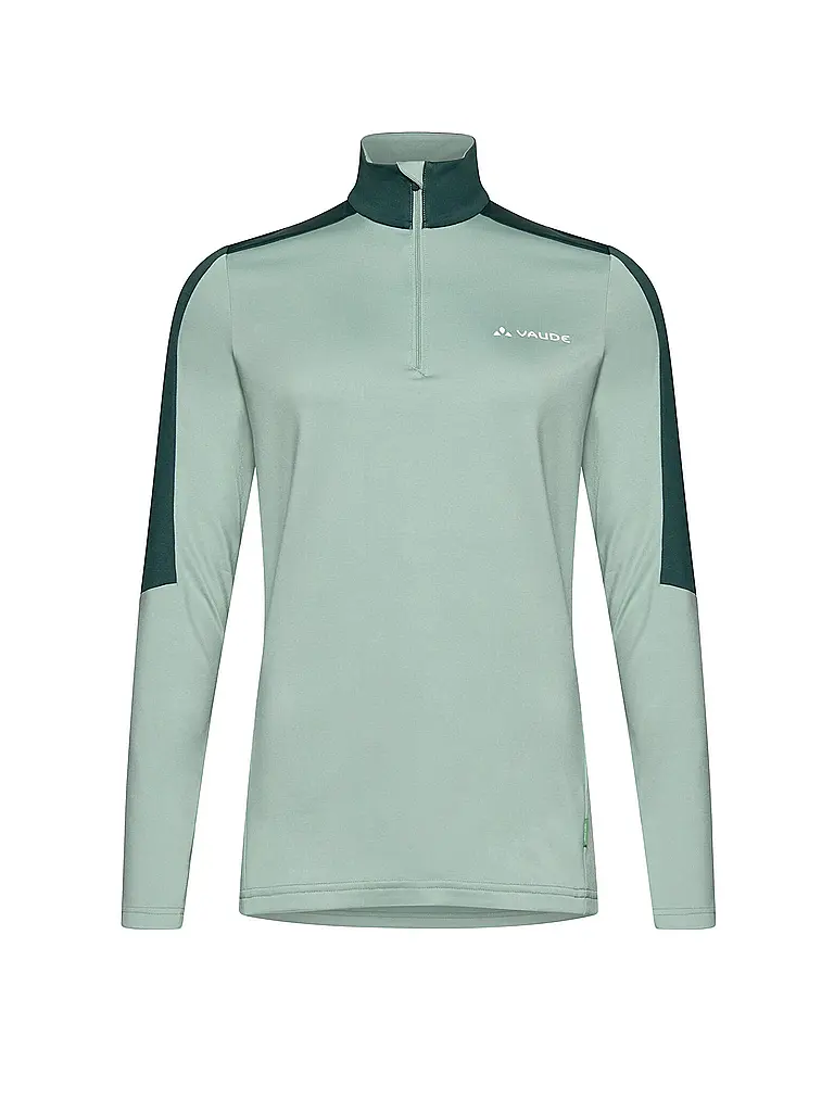 VAUDE | Camiseta de senderismo para mujer Livigno con cremallera | Verde claro