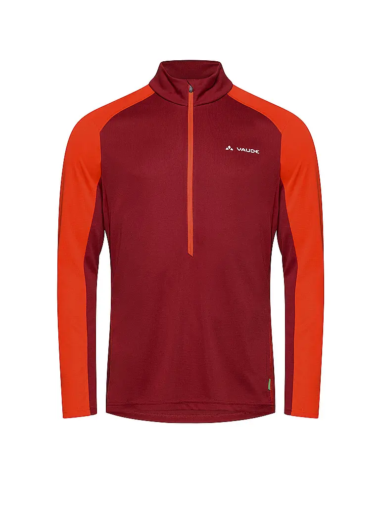 VAUDE | Camiseta funcional con cremallera para hombre Larice Light Shirt II | Rojo oscuro