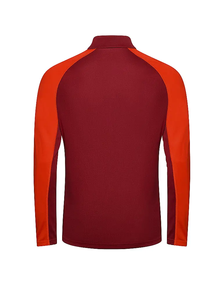 VAUDE | Camiseta funcional con cremallera para hombre Larice Light Shirt II | Rojo oscuro