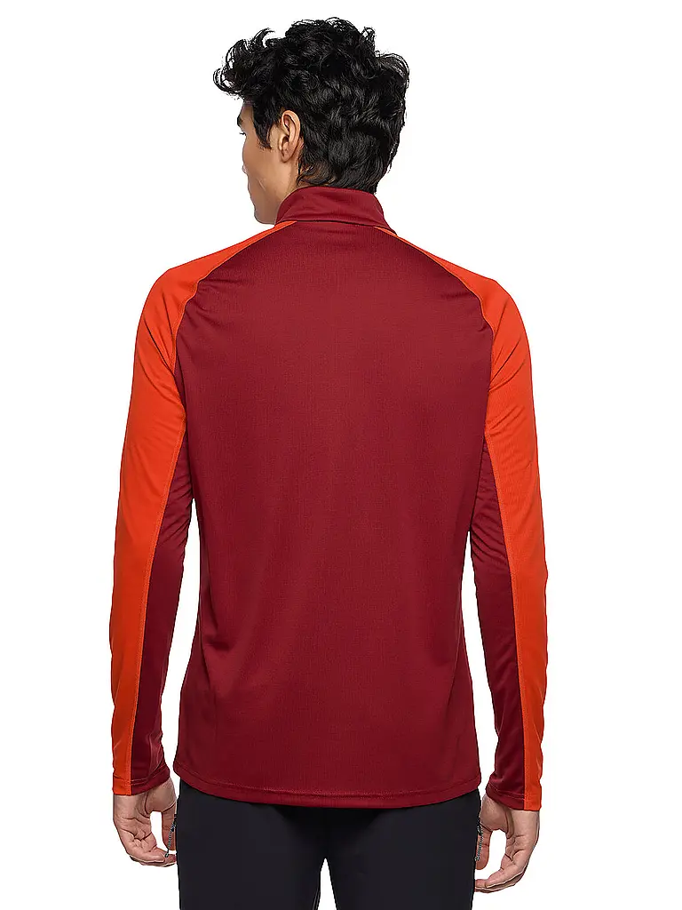 VAUDE | Camiseta funcional con cremallera para hombre Larice Light Shirt II | Rojo oscuro