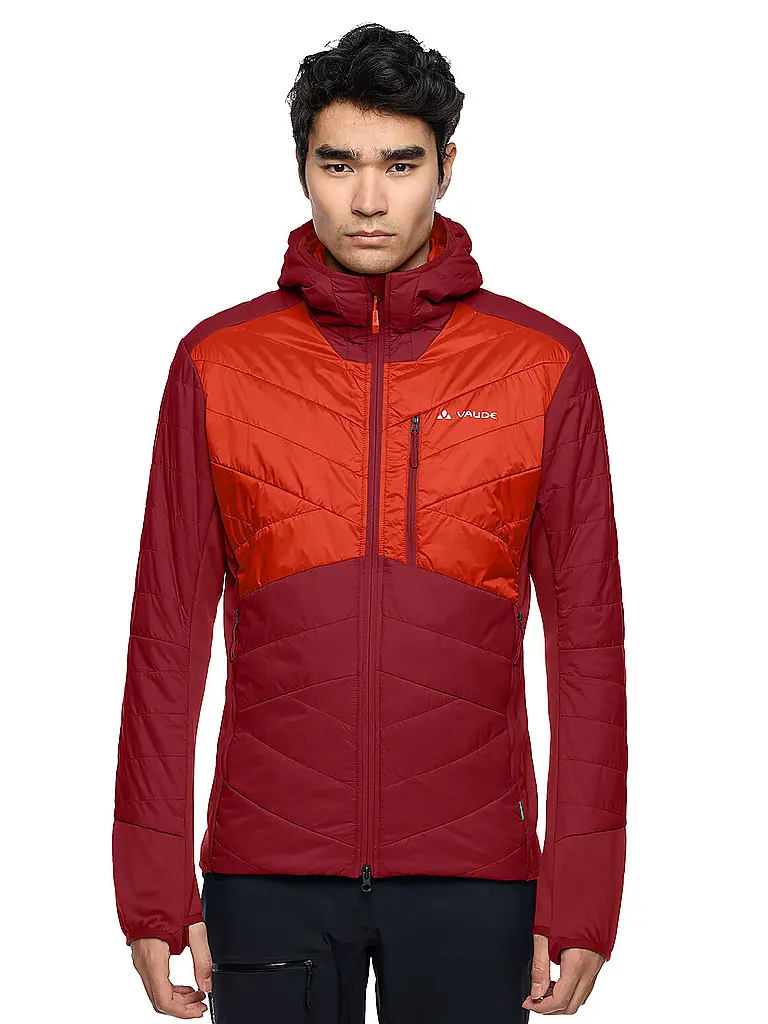 VAUDE | Chaqueta aislante con capucha Sesvenna para hombre | Rojo oscuro