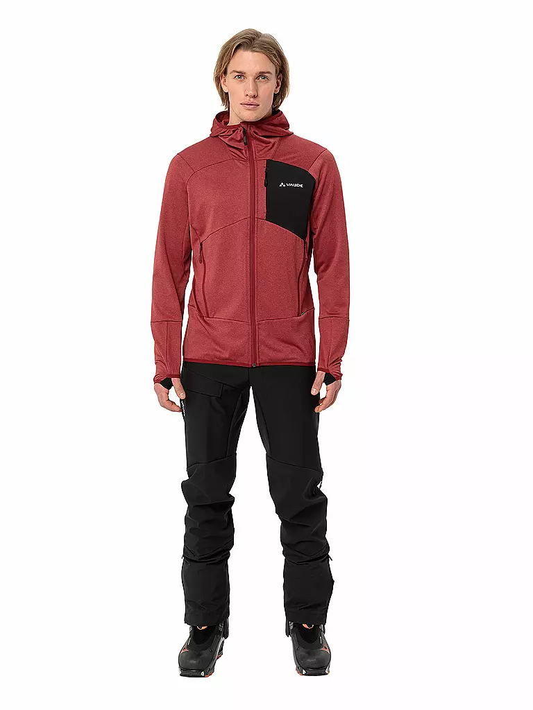VAUDE | Chaqueta de forro polar Monviso para hombre | Rojo oscuro