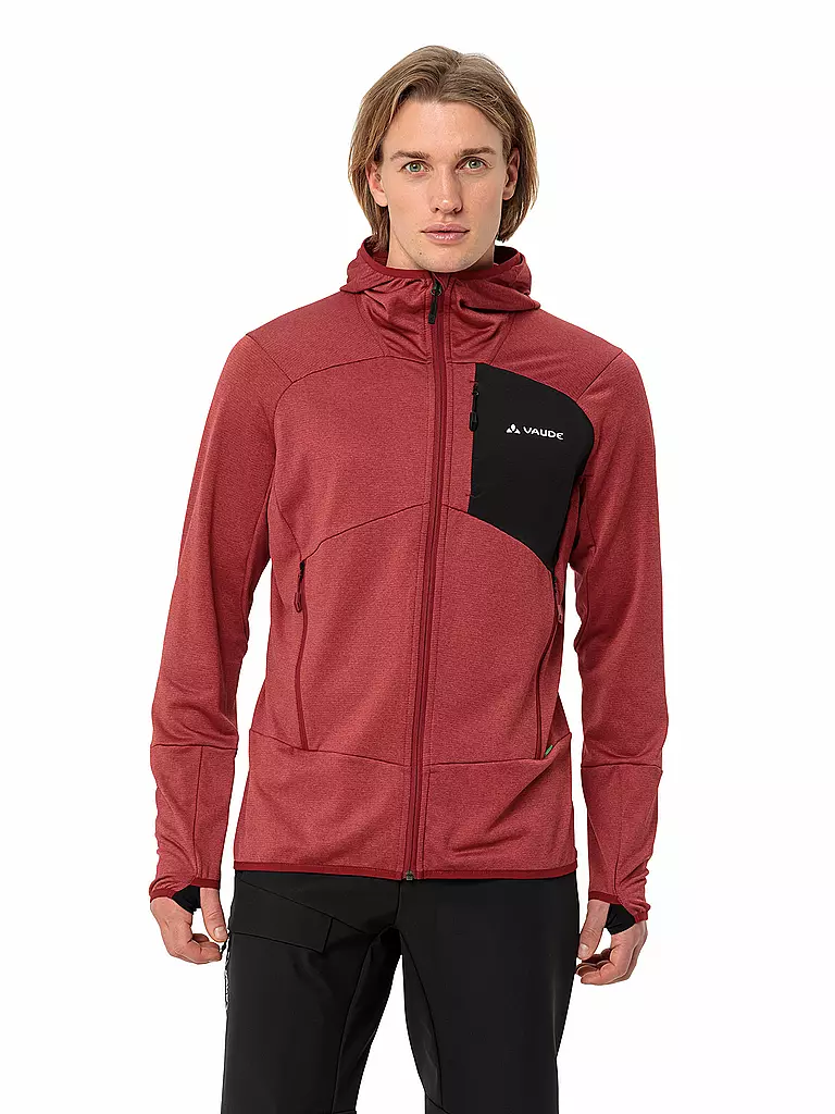 VAUDE | Chaqueta de forro polar Monviso para hombre | Rojo oscuro