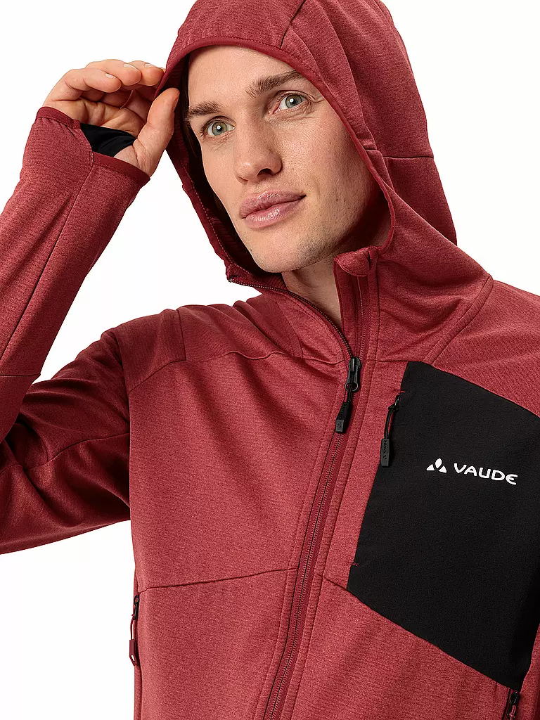 VAUDE | Chaqueta de forro polar Monviso para hombre | Rojo oscuro