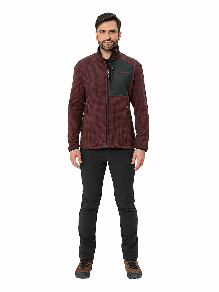 VAUDE | Chaqueta de forro polar Neyland para hombre | Rojo oscuro