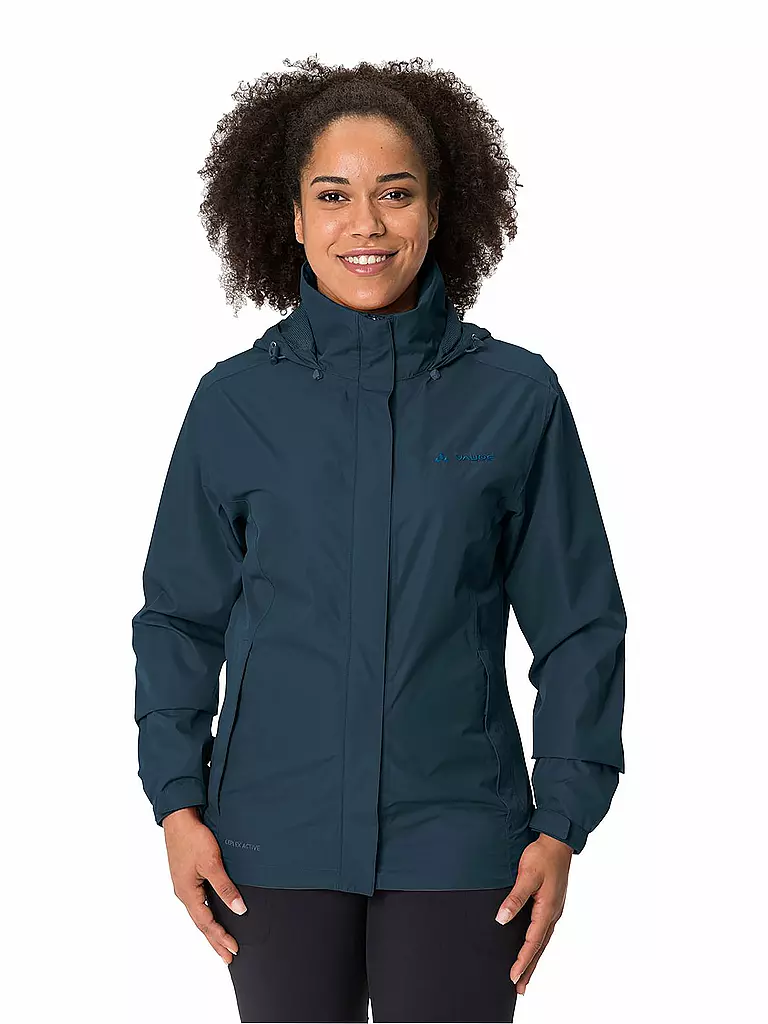 VAUDE | Chaqueta de lluvia para mujer Escape Light 2L con capucha | Azul oscuro