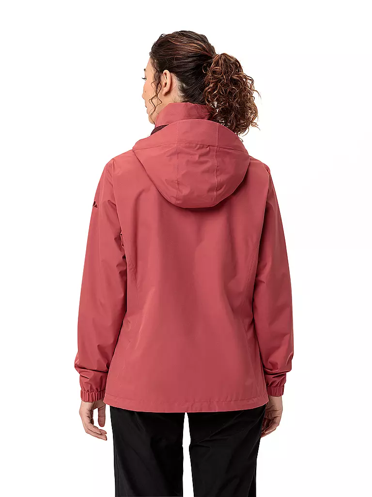 VAUDE | Chaqueta de lluvia para mujer Escape Light 2L con capucha | Rojo oscuro