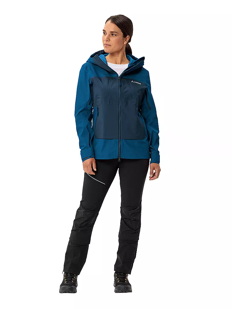 VAUDE | Chaqueta de senderismo para mujer Croz Alpine 3L Hoodie | Azul oscuro