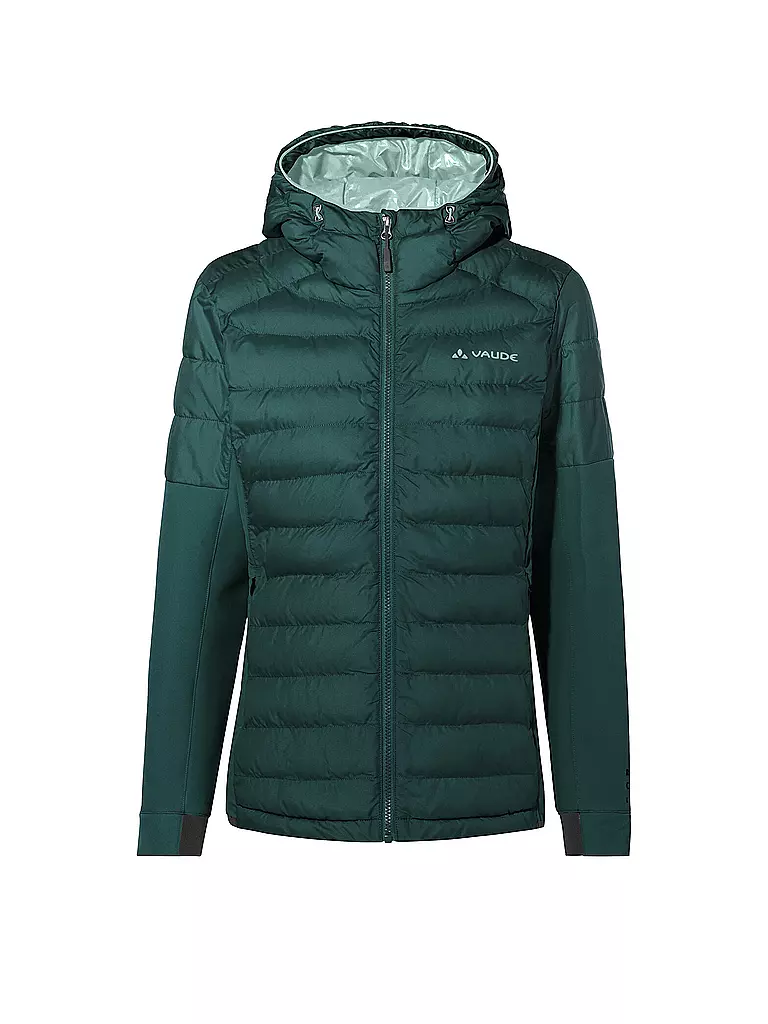 VAUDE | Chaqueta híbrida para mujer Elope Thermo Hoodie | Verde oscuro
