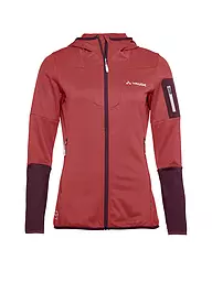 VAUDE | Chaqueta polar con capucha Monviso para mujer | Rojo oscuro