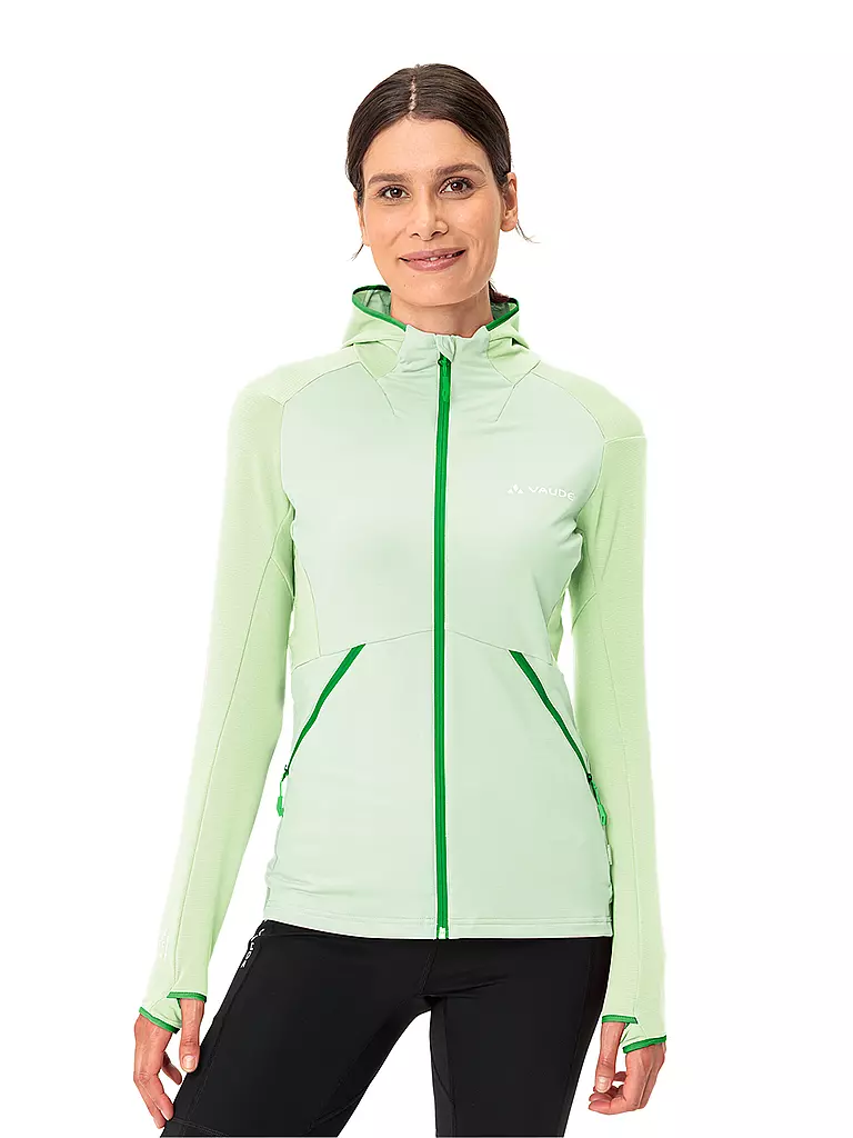 VAUDE | Chaqueta polar con capucha Scopi para mujer | Verde claro