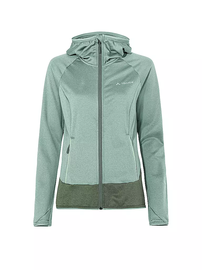 VAUDE | Chaqueta polar con capucha Tekoa II para mujer | Verde claro