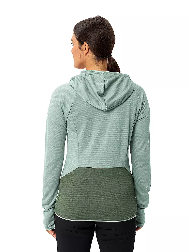 VAUDE | Chaqueta polar con capucha Tekoa II para mujer | Verde claro