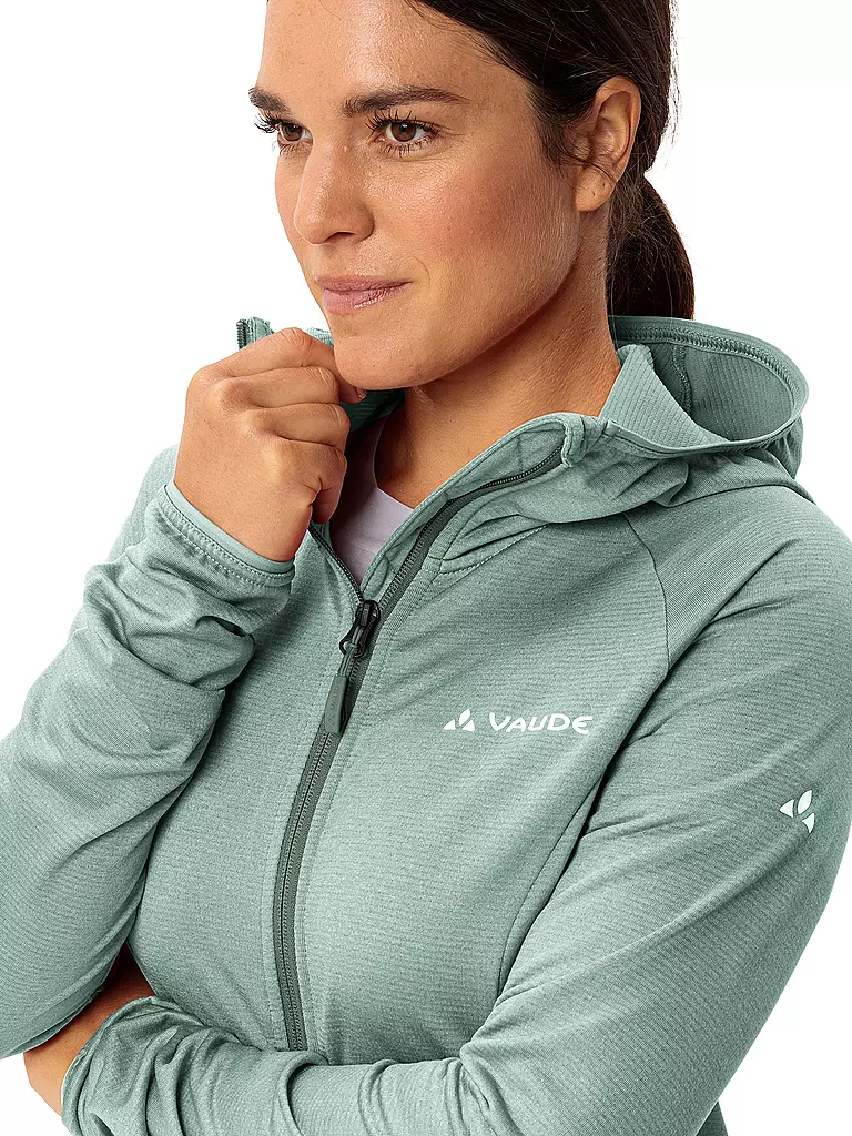 VAUDE | Chaqueta polar con capucha Tekoa II para mujer | Verde claro