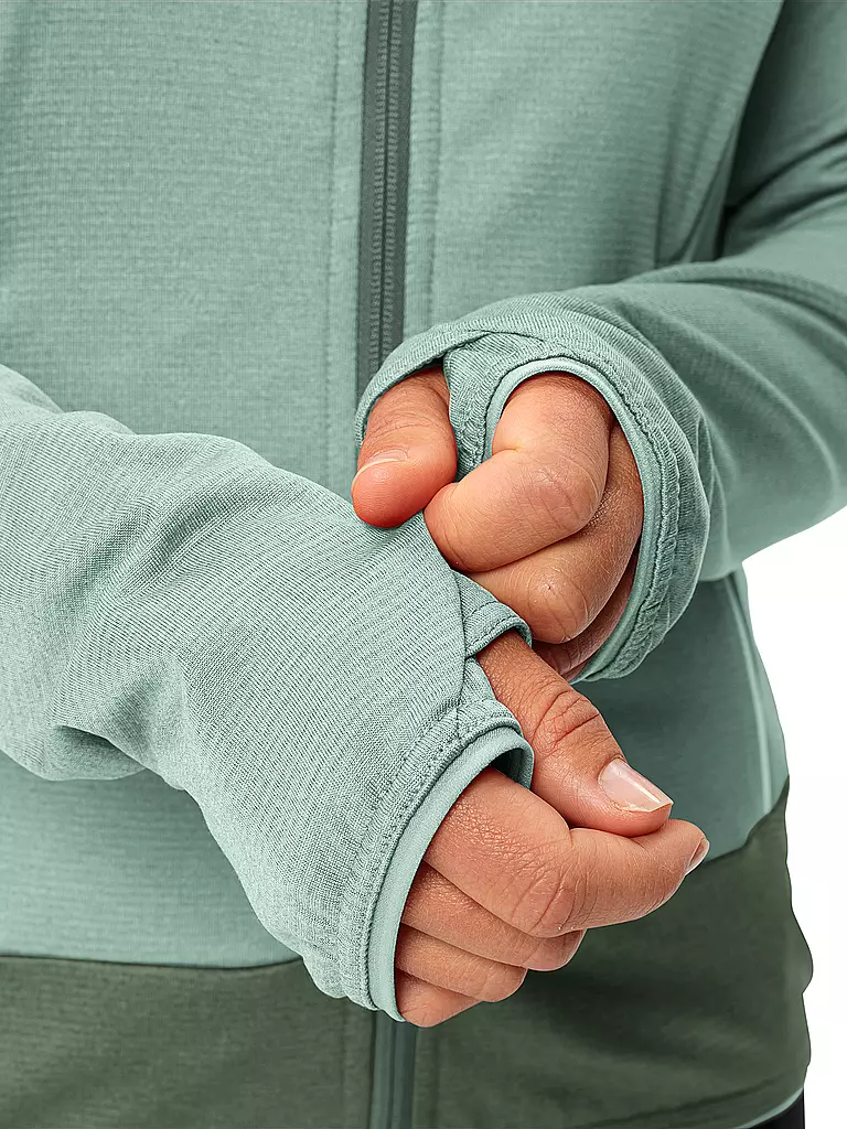 VAUDE | Chaqueta polar con capucha Tekoa II para mujer | Verde claro