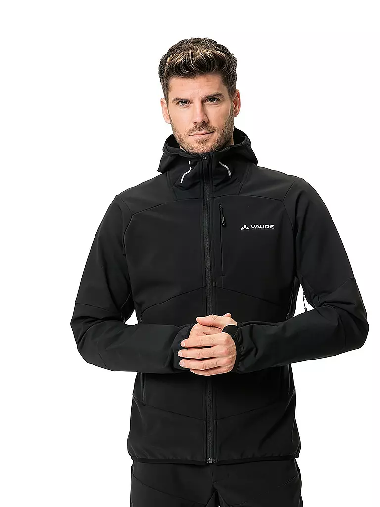 VAUDE | Chaqueta softshell Larice con capucha para hombre | Negro