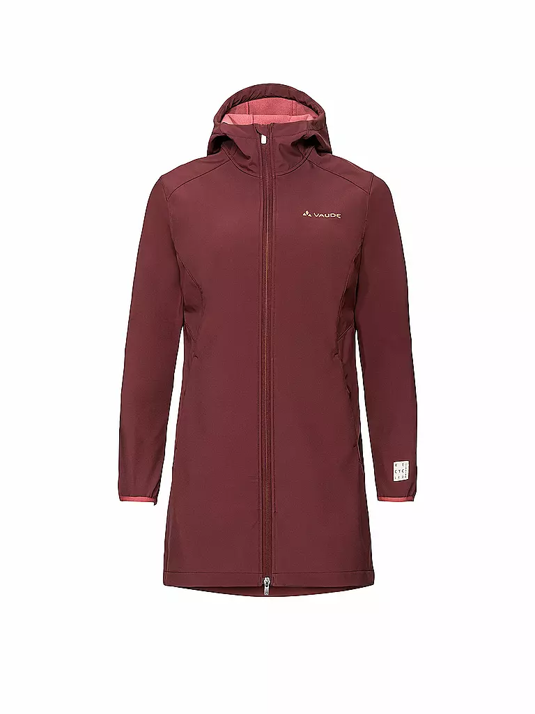 VAUDE | Damen Softshellparka Moena  warm Hoodie | Rojo oscuro