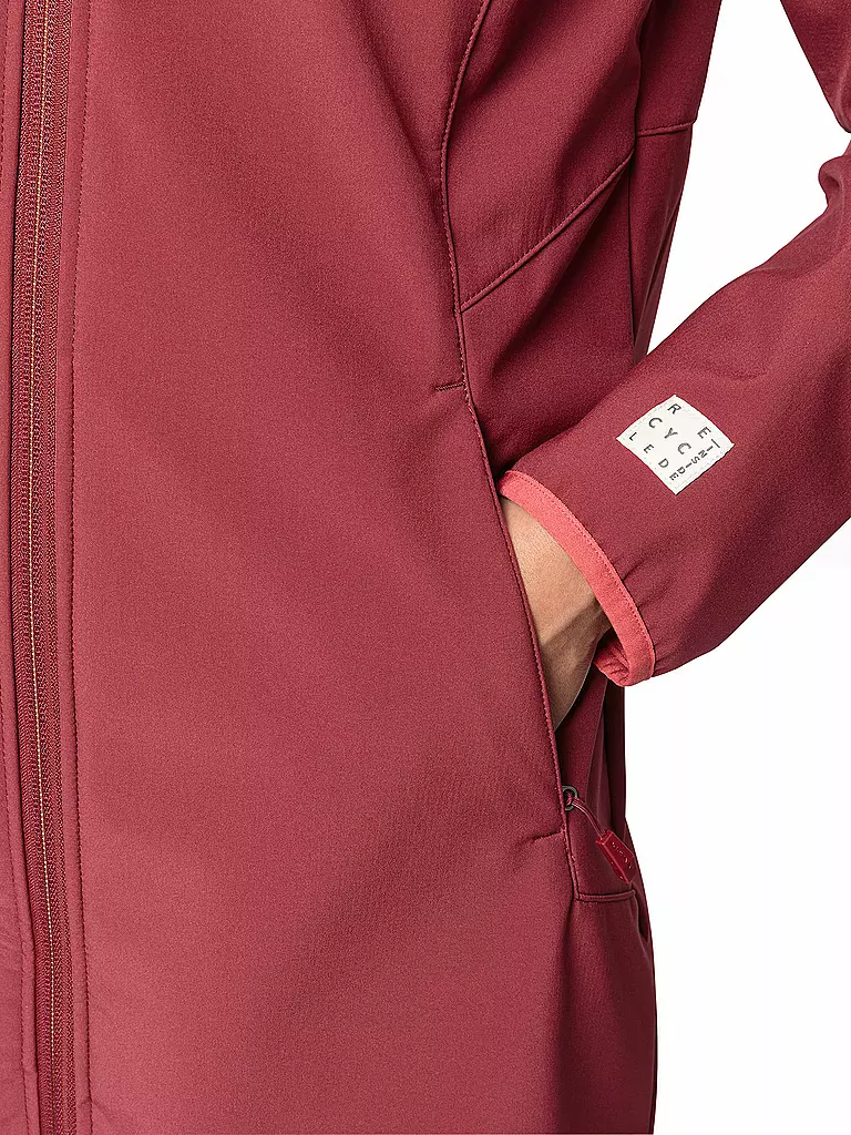 VAUDE | Damen Softshellparka Moena  warm Hoodie | Rojo oscuro