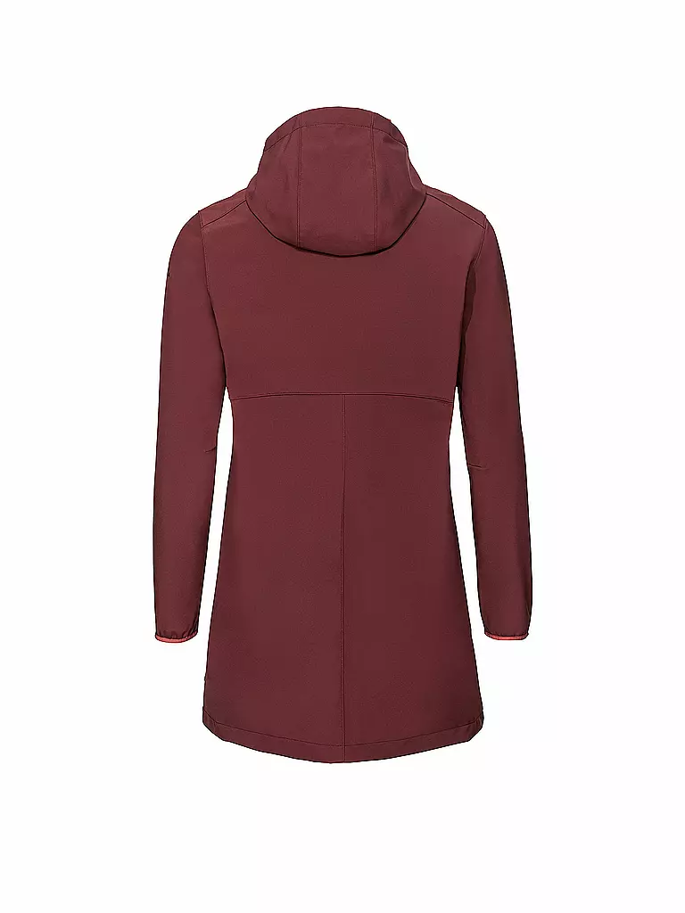 VAUDE | Damen Softshellparka Moena  warm Hoodie | Rojo oscuro
