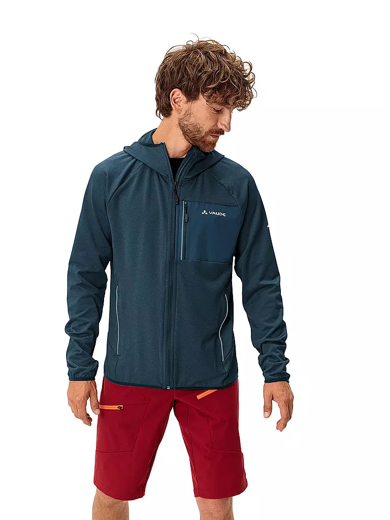 VAUDE | Herren Fleecejacke Tekoa Hoodie | Azul oscuro