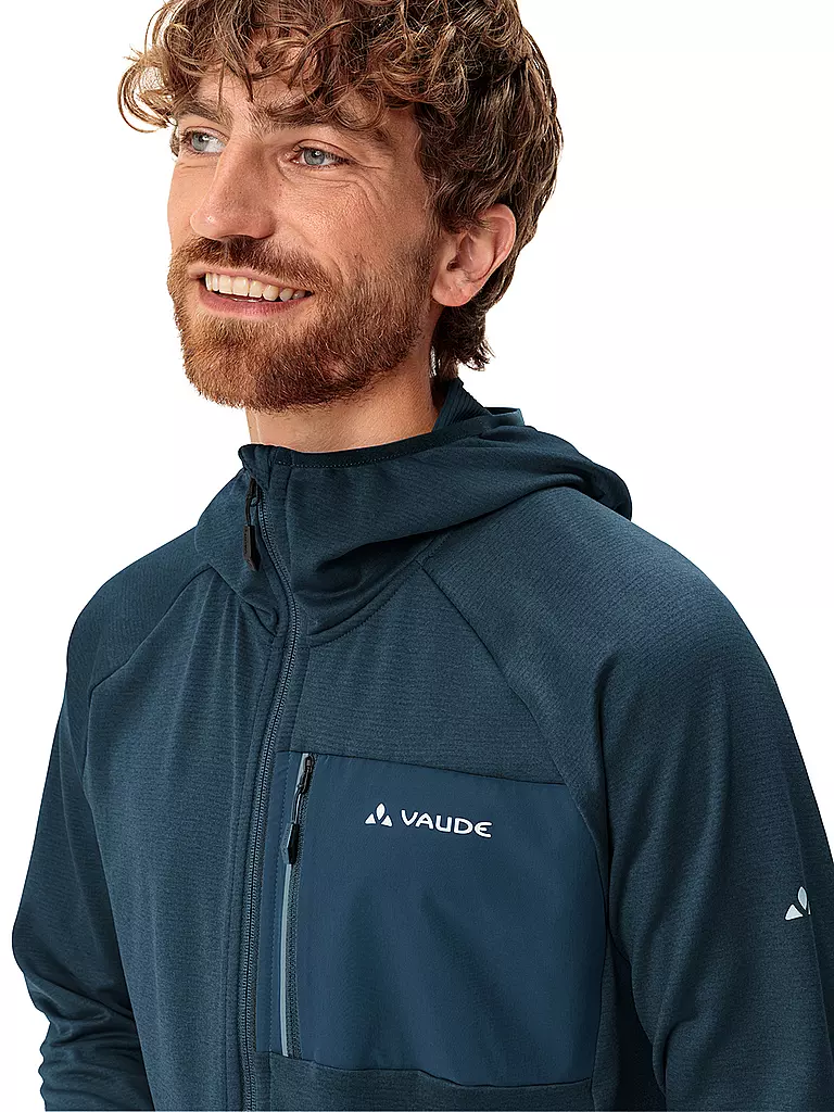 VAUDE | Herren Fleecejacke Tekoa Hoodie | Azul oscuro