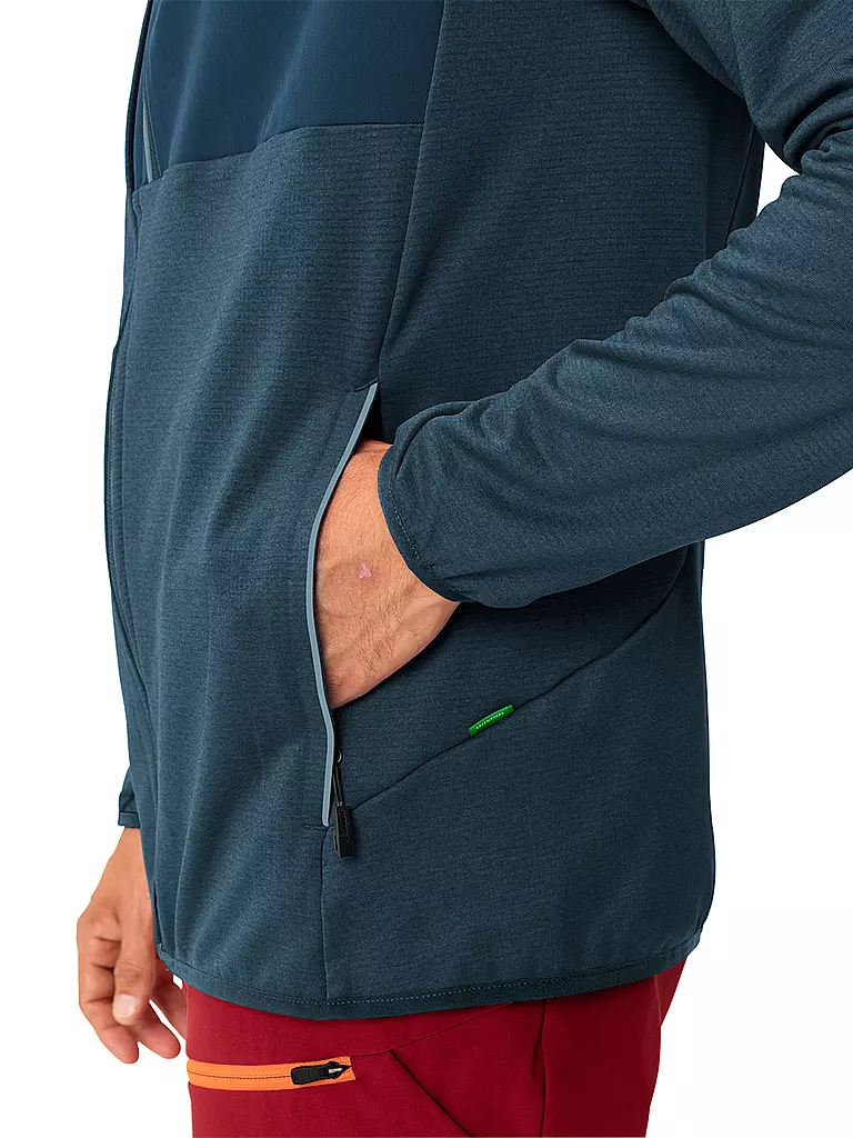 VAUDE | Herren Fleecejacke Tekoa Hoodie | Azul oscuro