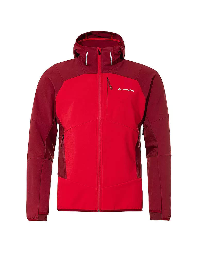 VAUDE | Herren Softshelljacke Larice  Hoodie | Rojo oscuro