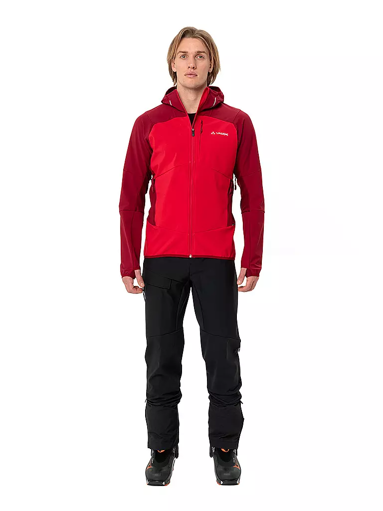 VAUDE | Herren Softshelljacke Larice  Hoodie | Rojo oscuro
