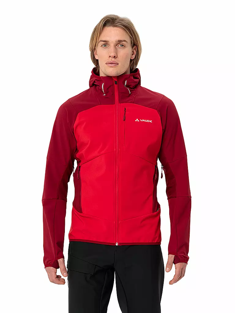 VAUDE | Herren Softshelljacke Larice  Hoodie | Rojo oscuro