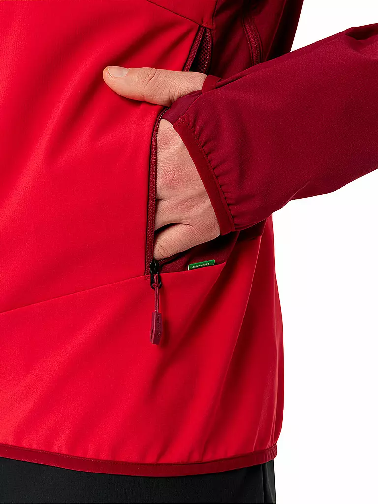 VAUDE | Herren Softshelljacke Larice  Hoodie | Rojo oscuro