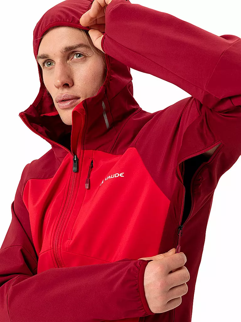 VAUDE | Herren Softshelljacke Larice  Hoodie | Rojo oscuro