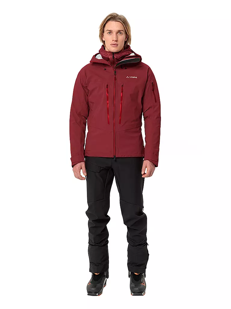 VAUDE | Herren Tourenjacke Monviso 3L | Rojo oscuro