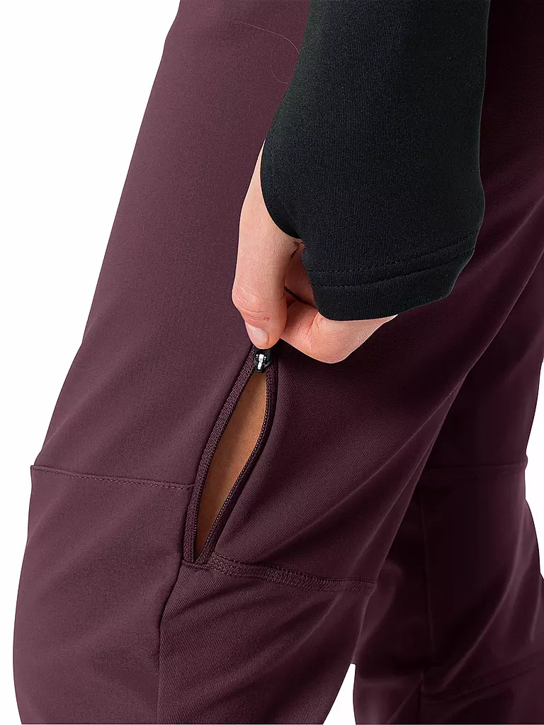 VAUDE | Pantalón softshell de touring Larice para mujer | Rojo oscuro
