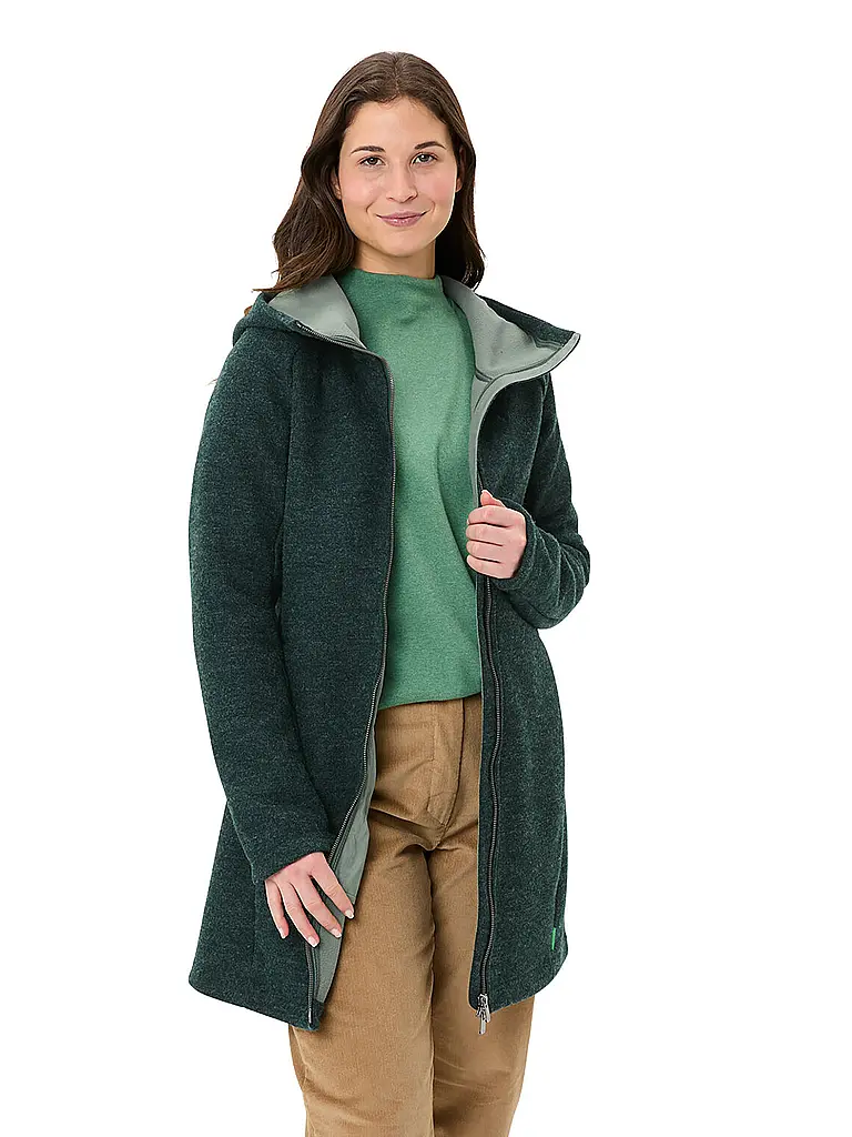 VAUDE | Parka de invierno para mujer Tinshan III Woolmix con capucha | Verde oscuro